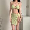 Japonês e coreano-estilo maiô feminino três peças biquíni split vento puro 2023 novo verão sexy praia saia atacado