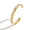 Pulseira Transfronteiriça de Aço Inoxidável Europeia e Americana para Mulheres, Olho de Diabo Flor de Bambu Design Geométrico Personalizado Pulseira Aberta