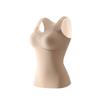 Chaleco térmico sexy con cuello en V y costuras de encaje para mujer, posavasos de paclitaxel sin aro de acero, ropa interior térmica cómoda y ajustada para mujer.
