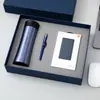 Caja de regalo de lujo con taza térmica, batería externa, paraguas, vaso de agua de cintura delgada, paraguas de cápsula y otros artículos adecuados para regalos de reunión anual