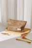Bolsa de Maquillaje Artística Minimalista de Algodón y Lino Bordado Floral Estilo Francés, Bolsa Clutch Portátil de Gran Capacidad para Almacenamiento, Bolsa Almohada para Retoques