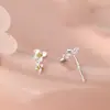 Pendientes de Botón Doble Flor de Plata Pura S999 con un Diseño Tridimensional de Alta Gama, Versátiles para el Verano, Frescos y Suaves, Joyería Amigable con los Oídos para Venta al Por Mayor