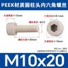 Aislamiento Retardante de Llama PEEK Plástico de Alta Resistencia Cabeza Cilíndrica Tornillo de Zócalo Hexagonal Tornillo de Nylon Cabeza de Copa Venta al por Mayor M2-M10