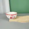Red de internet color bajo vidriado creativo vajilla de cerámica china cuenco Fuli cuenco de arroz cuenco de cerámica para fideos para el hogar cuenco para comer de estudiante