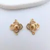 Cobre Chapado en Oro Alta Retención de Color Patrón de Nube Doble Felicidad Colgante DIY Accesorios de Joyería Estilo Antiguo Materiales para Hacer Pendientes Pasadores