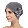 Gorro con Flores de Rosa de Colores Transfronterizo, Gorro de Punto Floral Liso Plegado para Mujer, Gorro de Maternidad con Protección contra el Viento para el Posparto