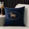 Almohada Cuadrada Bordada de Terciopelo de Nieve para Sala de Estar Sofá de Caoba Cojín Bordado Almohada Lumbar Grande de 55cm