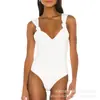 2025 Novo Moda Cruzada Europeia e Americana Sexy Simples Slim Cor Sólida Casual Cintura Alta Esportivo Verão Macacão para Mulheres