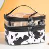 Bolsa de Lavar PVC Nova Portátil Dupla Camada Estampa Animal Grande Capacidade Feminina Portátil de Viagem à Prova d'Água Bolsa de Armazenamento para Cosméticos