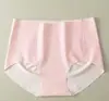 Calcinha Feminina Verão Estilo Floral Pastoral Cintura Média Sem Costura Seda Gelada Versátil Algodão Puro Gancho Estendido 10A Leve Respirável