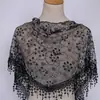 Bufanda Triangular de Encaje Floral Estilo Coreano para Primavera y Otoño, Transpirable, Hueca, Color Sólido, Bufanda Triangular Decorativa para Mujer, Venta al por Mayor