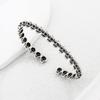 Dulce y genial pulsera de calavera estilo punk europeo y americano chapada en plata 925 retro para hombres y mujeres abierta ajustable al por mayor