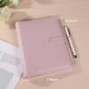 Cuaderno A6 de Piel PU Carpeta Libro de Presupuesto Recargable Hojas Sueltas Planificador Almacenamiento Serie Color Macarrón