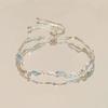 Pulseira Oceano Azul para Mulheres, Joia de Casal, Estilo Doce e Descolado, Design de Nicho Exquisito, Padrão de Onda Irregular, Estilo Ins