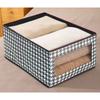 Caja de Almacenamiento con Ventana Visual de Tela de Algodón y Lino Caja de Almacenamiento Organización de Ropa Plegable Armario para el Hogar Caja de Almacenamiento de Algodón y Lino Japonesa