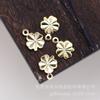 Accesorios de Pasador Hechos a Mano DIY Tocado de Novia Accesorios para el Cabello Colgante de Trébol de Cuatro Hojas Colgante Flor Pieza de Flor de Cobre Chapada en Oro A989