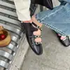 Zapatos de vestir 2026 Primavera y Otoño Nuevos Ligeros Cómodos Hebilla Metálica Zapatos Mary Jane Punta Cuadrada Aumentan Altura Planos Zapatos de Vestir Zapatos de Mujer