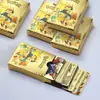 Cartas de Pokémon, cartas raras de Pokémon com folha de ouro transfronteiriças, cartões flash de Pocket Monster, cartas de Pokémon, cartas de pequenos animais de anime