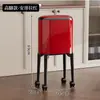 Papelera alta con ruedas para uso en la cocina del hogar, gran capacidad, móvil, lujo ligero, no es necesario agacharse, papelera con tapa