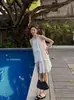 Vestido Elegante y Relajado de Color Sólido Estilo Resort Ls Guangzhou Shisanxing 2026 Vestido Nuevo de Primavera 23215