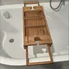 Suministrados Directamente por el Fabricante, Estantes de Almacenamiento para Tina de Bambú y Madera en Stock, Bandejas para Baño de Hotel, Estantes Ajustables de Madera para Tina en Varios Tamaños