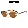 Moda Europea y Americana Nuevas Gafas de Sol Retro sin Marco con un Toque de Alta Gama, Elegantes y Versátiles Gafas de Sol Estilo Callejero para Mujeres a la Moda