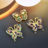 Mariposa Retro Aleación Electrochapada Cloisonné Hecho a Mano DIY Collar Antiguo Pasador Corona de Pelo Corona de Fénix Joyería Perlas