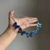 Collar de borla de mariposa azul Klein, multicapa, cadena elegante para la clavícula, nuevo accesorio de cuello de lujo ligero para vestido de noche para mujer