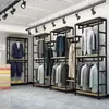 Estante de exhibición tienda de ropa de pie ropa de hombre mujer niño doble capa colgar ropa tienda madre e hijo estante especial vitrina de centro comercial