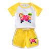 Traje de moda para niños y niñas 2023 Verano nuevo conjunto casual de dos piezas de camiseta y pantalones cortos de manga corta para niños entrega de una pieza