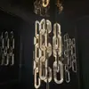 Candelabro de Cristal para Escaleras de Lujo Ligero con un Toque de Alta Gama, Adecuado para Villas Dúplex, Salas de Estar Amplias y Iluminación Principal de Vestíbulos de Lujo