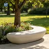 Banco de árbol GRC UHPC espacio verde de parque simple curvo rodeador de árbol asiento de macizo de flores de terrazo fabricante personalizado