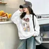 Sudadera de forro polar nueva y versátil de estilo coreano para niñas, para otoño, corte holgado, top tie-dye de bloques de color, venta al por mayor para niños