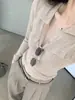 Malha Gola Polo Estilo Old Money Outono/Inverno Feminino Suéter Casual Emagrecedor de Manga Longa