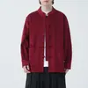Otoño 2026 Nuevo Chaqueta de Pana con Botones de Rana Retro Chino Ropa Exterior Casual Estilo Chino Traje Tang Camisa de Manga Larga Hombre