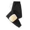 Pantalones de chándal gruesos con forro polar para hombre y mujer, talla grande, corte holgado, estilo transfronterizo, pantalones casuales de invierno con forro polar para uso en exteriores