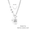 Collar con Colgante de Moda Hip Hop Estilo Neutro Nueva Cadena para Clavícula Estilo Harajuku Femenino Punk Estilo Frío Cuadrado Marca Acero de Titanio