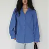 EIGHTHMONTH Camisa Vintage Azul de Manga Longa para Mulheres, Novo Top Versátil Solto Outono 2026