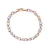 Pulseira de diamante arco-íris para mulheres, joia fina de zircônia colorida de luxo leve, requintada e versátil, ajustável, acessório de alta qualidade
