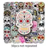 50 hojas Calavera de Terror Dibujo Animado Creativo Halloween Cara de Fantasma Graffiti Decorativo Taza de Agua Equipaje Pegatina para Coche