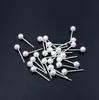 Brincos Elegantes e da Moda com Agulhas de Prata Imitação, Tarraxas Formato Feijão 925, Brincos Brancos de Plástico com Pérolas de Imitação, Acessórios para DIY no Atacado