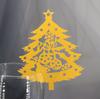 Tarjeta decorativa de copa navideña hueca europea y americana, tarjeta de asiento de árbol de Navidad, tarjeta de papel decorativa para copa de vino navideña en stock