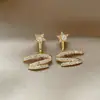 Brincos Fio de Prata Zircônia Fita Estelar Franceses Leve Luxo Nicho Brincos Bidirecionais Exquisitos Brincos de Temperamento Socialite