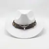 Sombrero Más Vendido de Amazon Estilo Étnico Etiqueta de Vaca Sombrero de Vaquero Occidental Ala Enrollada Sombrero Retro para Montar a Caballo Sombrero de Fieltro de Lana