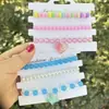 Conjunto de Pulseiras Infantis Joias com Contas 3 Peças Pulseira de Coração Menina Joias Brilhantes de Princesa Venda Quente