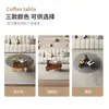 Mesa de centro de cristal para el hogar, mesa de centro redonda de madera maciza para apartamento pequeño, sala de estar, combinación creativa moderna, mesa de té simple y elegante