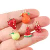 Accesorios de Joyería con Goteo de Aceite Estéreo de Frutas DIY Colgante de Fresa Pendientes Cadena de Teléfono Móvil Llavero Colgante Materiales Hechos a Mano