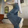Jeans de Pierna Ancha Acampanados Estilo Americano Color Gris Cemento para Mujer, Nuevo Estilo Invierno 2025, Petite, Adelgazantes, Corte Holgado, Pantalones de Campana Grandes