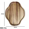 Bandeja de Madera de Acacia Estilo Japonés, Plato de Cena Creativo Estilo Retro, Plato con Veta de Madera Maciza, Bandeja Rectangular para Snacks y Té, Bandeja para Frutos Secos