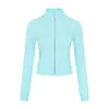 [Em Estoque] Jaqueta Curta Ld Slim Fit Yoga Gola Alta Jaqueta Fashionável Corrida Fitness Top Esportivo Feminino
